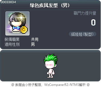绿色疾风发型 Tooltip