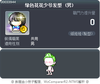 绿色花花少爷发型 Tooltip