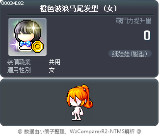橙色波浪马尾发型 Tooltip