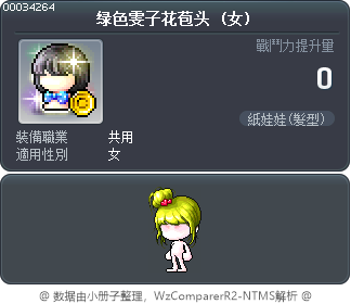 绿色雯子花苞头 Tooltip