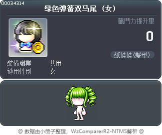 绿色弹簧双马尾 Tooltip