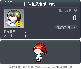 红色花朵发型 Tooltip