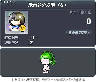 绿色花朵发型 Tooltip