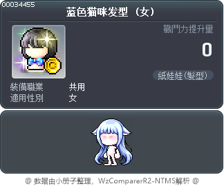 蓝色猫咪发型 Tooltip