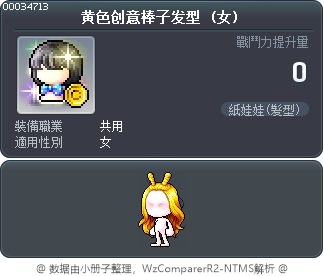 黄色创意棒子发型 Tooltip