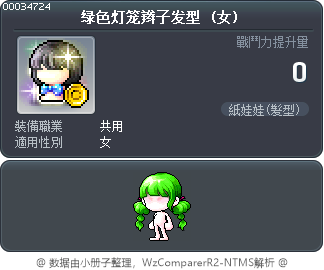 绿色灯笼辫子发型 Tooltip