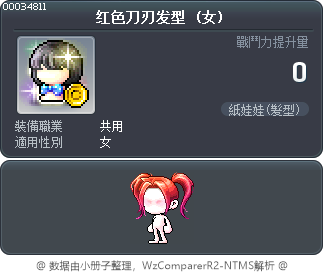 红色刀刃发型 Tooltip