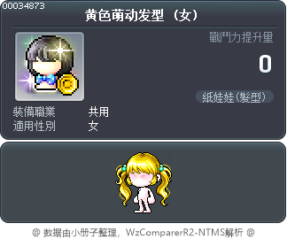 黄色萌动发型 Tooltip