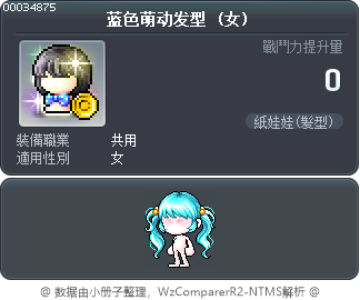 蓝色萌动发型 Tooltip
