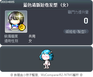 蓝色清新短卷发型 Tooltip
