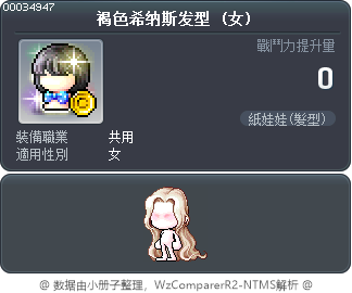 褐色希纳斯发型 Tooltip