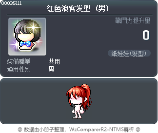 红色浪客发型 Tooltip