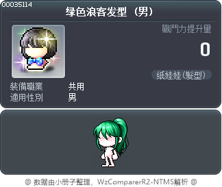 绿色浪客发型 Tooltip