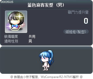 蓝色浪客发型 Tooltip