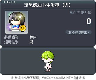 绿色奶油小生发型 Tooltip