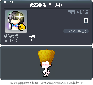 戴高帽发型 Tooltip