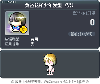 黄色花样少年发型 Tooltip