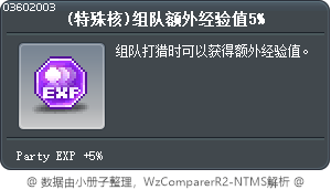 (特別磁能) 組隊新增經驗值 5% Tooltip