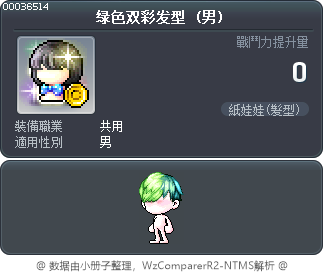 绿色双彩发型 Tooltip