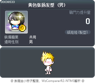 黄色张扬发型 Tooltip