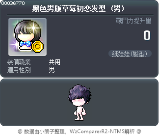 黑色男版草莓初恋发型 Tooltip