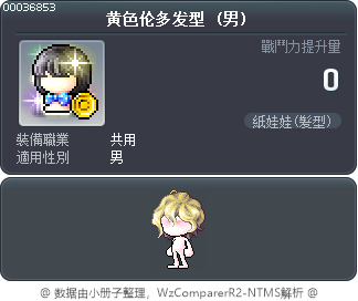 黄色伦多发型 Tooltip