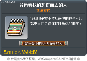 背负着我的悲伤而去的人 Tooltip
