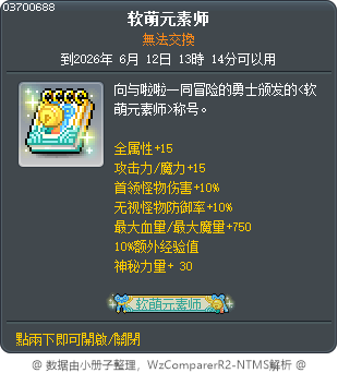 软萌元素师 Tooltip