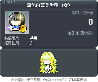绿色白富美发型 Tooltip