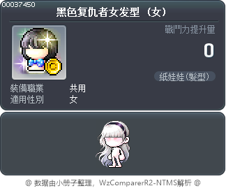黑色复仇者女发型 Tooltip