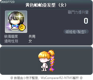 黄色帕帕亚发型 Tooltip