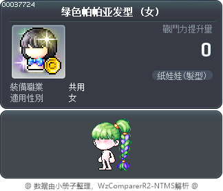 绿色帕帕亚发型 Tooltip
