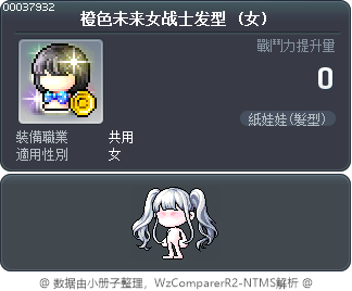 橙色未来女战士发型 Tooltip