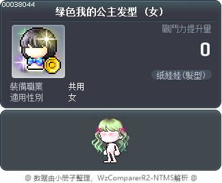 绿色我的公主发型 Tooltip