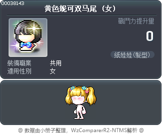 黄色妮可双马尾 Tooltip