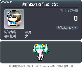 绿色妮可双马尾 Tooltip