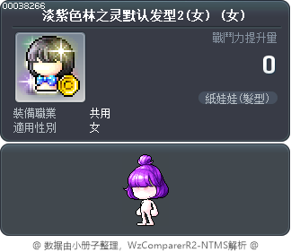 淡紫色林之灵默认发型2(女) Tooltip
