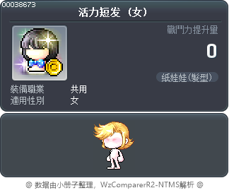 活力短发 Tooltip
