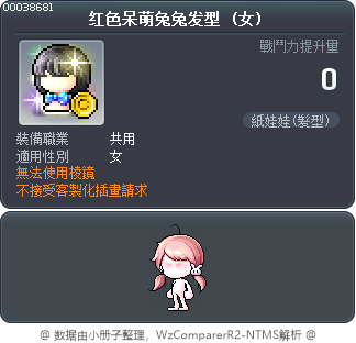 红色呆萌兔兔发型 Tooltip