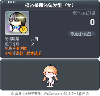 橙色呆萌兔兔发型 Tooltip