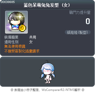 蓝色呆萌兔兔发型 Tooltip
