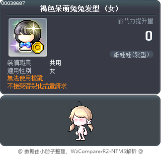 褐色呆萌兔兔发型 Tooltip
