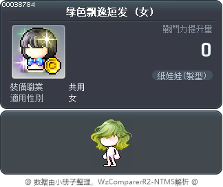 绿色飘逸短发 Tooltip