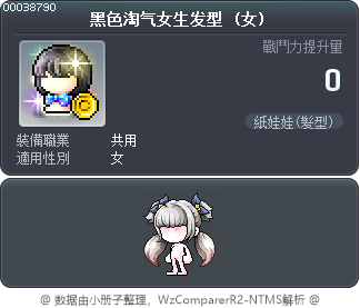 黑色淘气女生发型 Tooltip