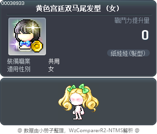 黄色宫廷双马尾发型 Tooltip