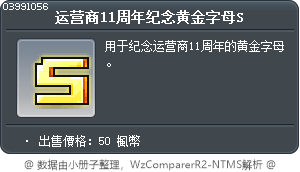 运营商11周年纪念黄金字母S Tooltip