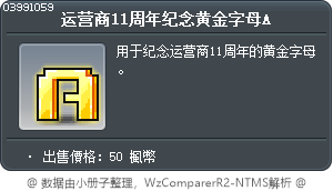 运营商11周年纪念黄金字母A Tooltip