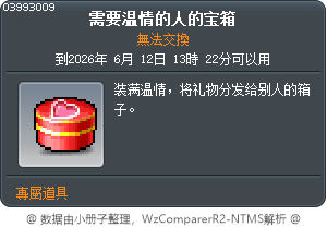 需要温情的人的宝箱 Tooltip