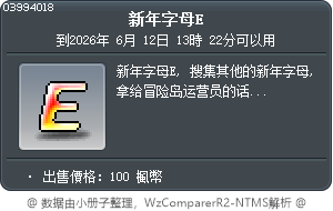 英文字母 E Tooltip