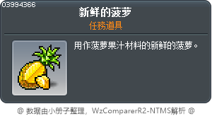 新鮮的鳳梨 Tooltip